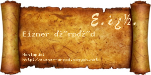 Eizner Árpád névjegykártya